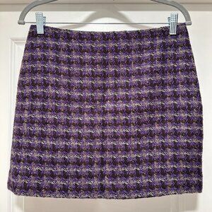 J.crew Factory Purple Gray Black Houndstooth Mini Skirt Size 4